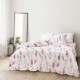 Lenjerie pat bumbac ranforce Bahar Home North Blue cu forme geometrice