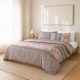 Lenjerie pat bumbac ranforce Bahar Home North Blue cu forme geometrice