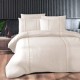 Lenjerie de pat bumbac ranforce de lux Elegant alb cu detalii gri, set 6 piese, model elegant de la First Choice
