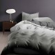 Lenjerie de pat cu elastic finet albastru pastel 6 piese cu cearceaf elastic și 4 fețe de pernă