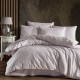 Lenjerie de pat de lux din jacquard satin, Clasy Home, model Arata V1, în nuanțe de bej, elegantă și sofisticată.