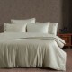 Lenjerie de pat Myron Ash din bumbac egiptean Silk Satin 400 TC, gri perlat, cu detalii metalizate
