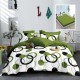 Lenjerie pat dublu finet 6 piese, design cercuri verzi M529
