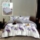 Lenjerie finet cu elastic 6 piese cu flori mov, cearceaf pilota 200x220 cm