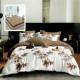Lenjerie finet cu elastic 6 piesegri cu imprimeu frunze verzi, cearceaf pilota 200x220 cm