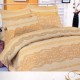 Lenjerie de pat dublu bumbac 100%, model cu fluturi colorați în albastru și verde pe fundal alb.