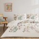 Lenjerie de pat TAC Elira din bumbac 100% ranforce alba cu imprimeu floral elegant