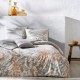 Lenjerie de pat TAC Reborn Gaia, bumbac 100% reciclat, model botanic cu flori sălbatice, set eco-friendly pentru un somn odihnitor și sustenabil