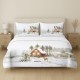 Fata de masa craciun glow bumbac 100% 140x320cm cu cabana si peisaj de iarna