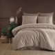 Lenjerie de pat dublu cu bordură jacquard, Clasy Home, design dungi și bordură gri-negru - Nienna V2