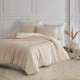 Lenjerie de pat cu bordură ornamentală 4 piese Clasy Home Olerin, detalii ornamentale, fundal crem, bumbac 100% ranforce