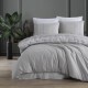 Lenjerie de pat dublu cu bordură jacquard, Clasy Home, design dungi și bordură negru-maro - Tulkas V2