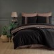 Lenjerie de pat dublu cu bordură jacquard, Clasy Home, design dungi și bordură gri-alb - Tulkas V1