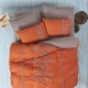 Lenjerie de pat Cotton Box Bellini Pink, bumbac 100% ranforce, broderii în relief, set 6 piese, culori roz și crem.