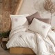 Lenjerie pat dublă bumbac ranforce cu broderie cu crengute pe nuante de gri, Clasy Home Eva