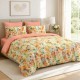 lenjerie de pat dublu cu elastic Rose Harmony cu trandafiri Cotton Pro Pucioasa bumbac ranforce premium model floral roz