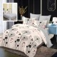Lenjerie pat dublu finet 6 piese, design cu flori bej M528