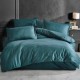 Set lenjerie de pat dublu, damasc satinat negru, 4 piese, design modern, Ralex Pucioasa