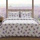 Lenjerie de pat dubla bumbac 100% satinat lavanda mov, 4 piese, fabricata in Romania