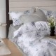 Lenjerie pat finet 6 piese flori bej eleganta, fabricata in Romania