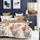 Lenjerie pat dublu finet 6 piese, model floral cu crini gri, M525