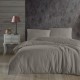 Lenjerie de pat gri, model jacquard creponat, Nazenin Home, 100% bumbac.