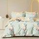 Lenjerie pat percale bumbac 100% cu flori de cală în nuanțe pastel pe fundal crem