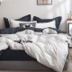 Lenjerie percale cu patratele bleumarin, bumbac 100%, fabricata in Romania