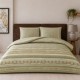 Lenjerie de pat TAC Elira din bumbac 100% ranforce alba cu imprimeu floral elegant