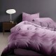 Lenjerie de pat finet degrade mov fucsia 4 piese cu cearșaf drept și fețe de pernă