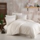 Lenjerie de pat Clasy Home Estina V5 din bumbac 100% jacquard ranforce, design alb cu dungi discrete