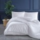 Lenjerie de pat jacquard ranforce crem Clasy Home Melkor V2 pe pat elegant