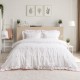 lenjerie de pat Leona alba cu inimioare jacquard Saheser Home