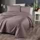 Lenjerie de pat Timeless antracit cu inscripție The dream is real, 6 piese, bumbac 100% satin de lux, ambalaj cadou