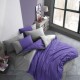 Lenjerie pat dublu poplin percale uni Diamond Galben/Gri