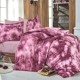 Lenjerie de pat poplin cu model degrade roșu închis, din bumbac 100%, set de 4 piese