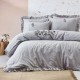 Lenjerie de pat premium din satin de lux, model Lina Beige, cu broderie handmade elegantă, pentru un decor sofisticat.