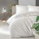 Lenjerie de pat de lux din satin Cotton Box Elegant Black în nuanțe negru intens, design simplu