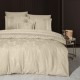 Lenjerie de Pat Satin de Lux VIP Moonlight, First Choice, Buhara, Jacquard Alb cu Dantela