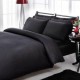 Lenjerie pat TAC premium satin de lux Stripe negru, model cu dungi discrete, bumbac 100% satinat mercerizat