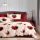 Lenjerie de pat finet cu elastic 6 piese frunze ruginii bej design natural