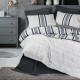 Lenjerie cu dungi pat dublu bumbac ranforce, antracit si alb, Cotton Box
