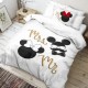 Lenjerie de pat dublu bumbac 100% ranforce alb și negru cu imprimeuri jucăușe inspirate de figuri iconice - Club Cotton Pure