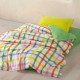 Lenjerie pat Cozy Home Hype, carouri multicolore pe fundal alb, din bumbac ranforce