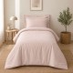 Lenjerie pat dublu Cotton Box Plain Roz Pudra bumbac 100% ranforce design uni delicat
