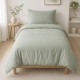Lenjerie pat dublu Cotton Box Plain Verde bumbac 100% ranforce design uni verde pal
