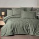 Lenjerie de pat La Romano Vandela Alba bumbac satinat 300 TC model ornamental arabescuri alb pe alb