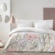 Lenjerie pat 1 persoana bumbac 100% satinat TAC Jesica model floral roz elegant