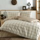 Lenjerie pat dublu bumbac ranforce cu elastic Kare negru Cozy Home cu carouri gri inchis