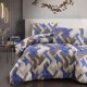 Lenjerie pat dublu bumbac 100% ranforce Rayce maro model geometric in nuante de bej si maro